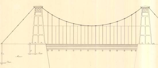 Projekt für eine Kettenbrücke, 20 Fuß weit, Kopie von 1822